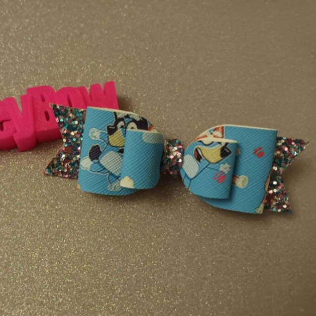 Bliey and bingo character hair bow clip