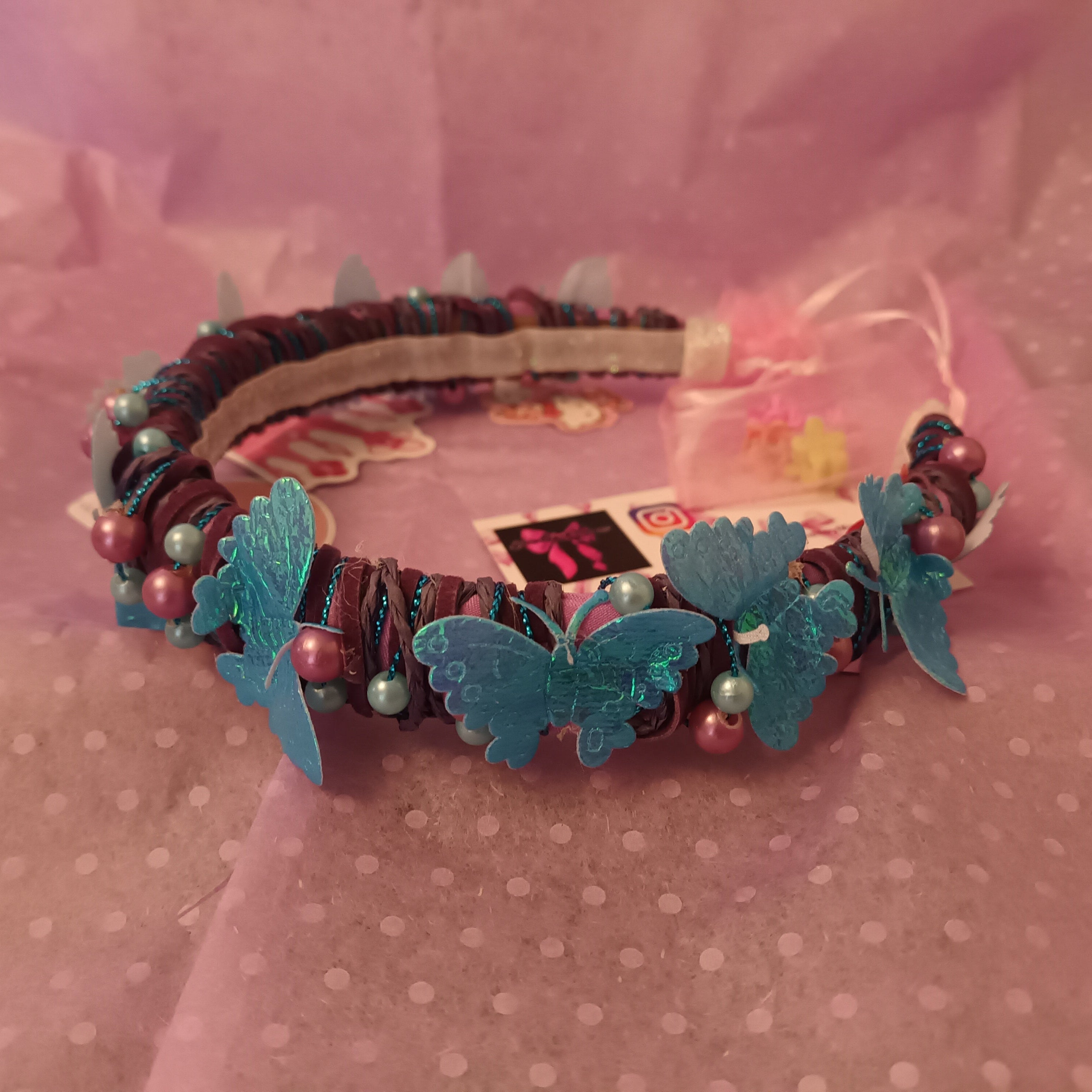 Handmade butterfly headband 