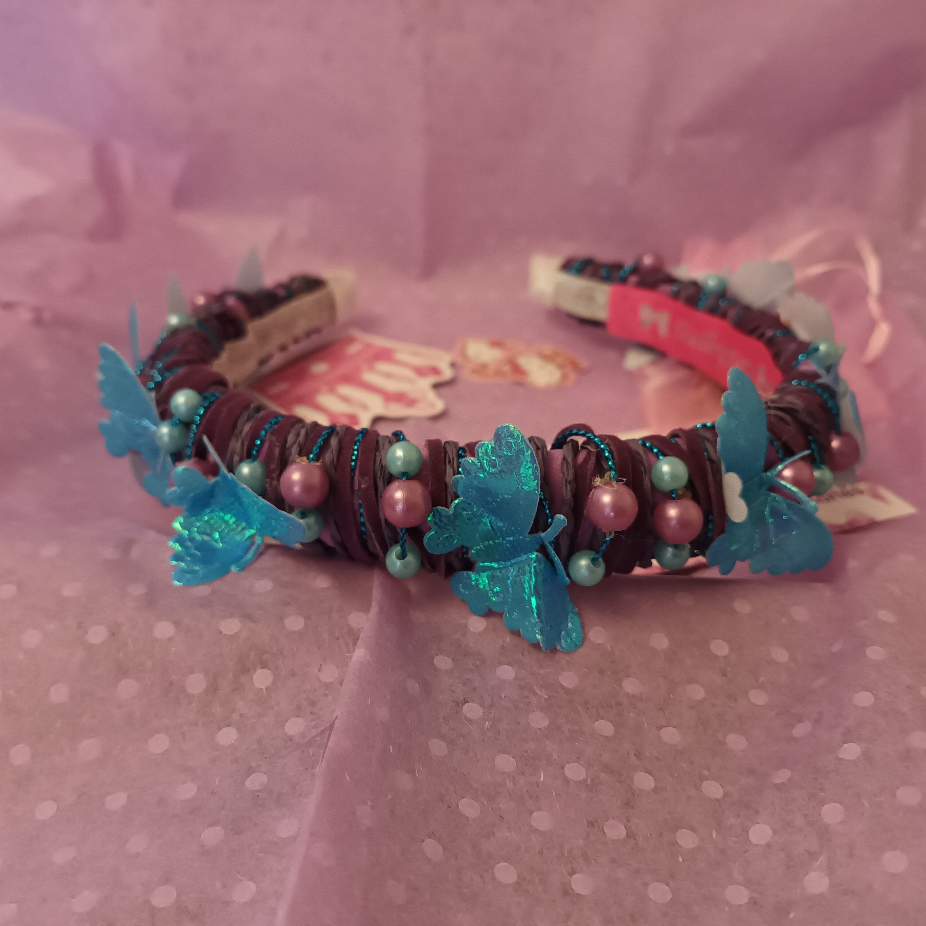 Handmade butterfly headband 