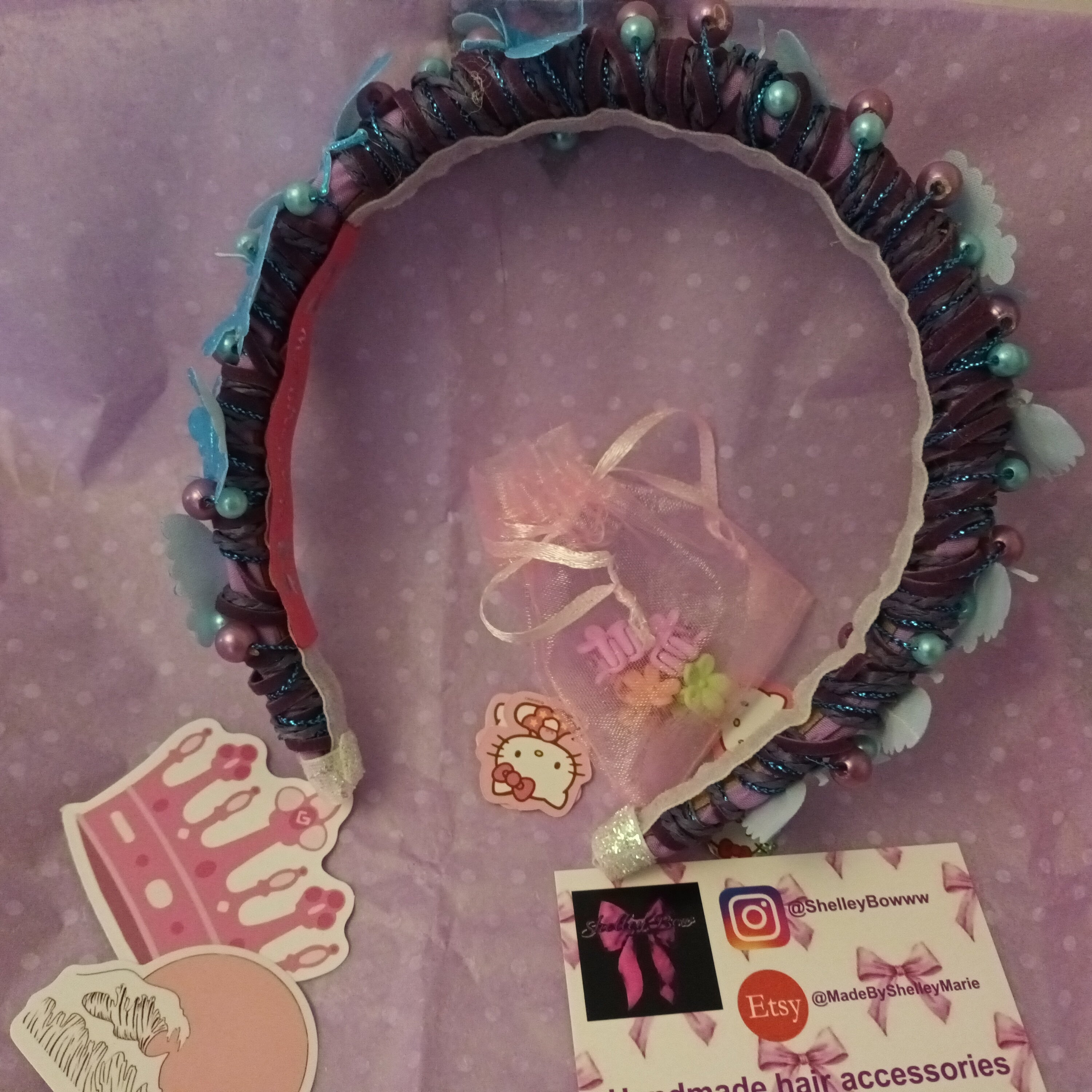 Handmade butterfly headband 