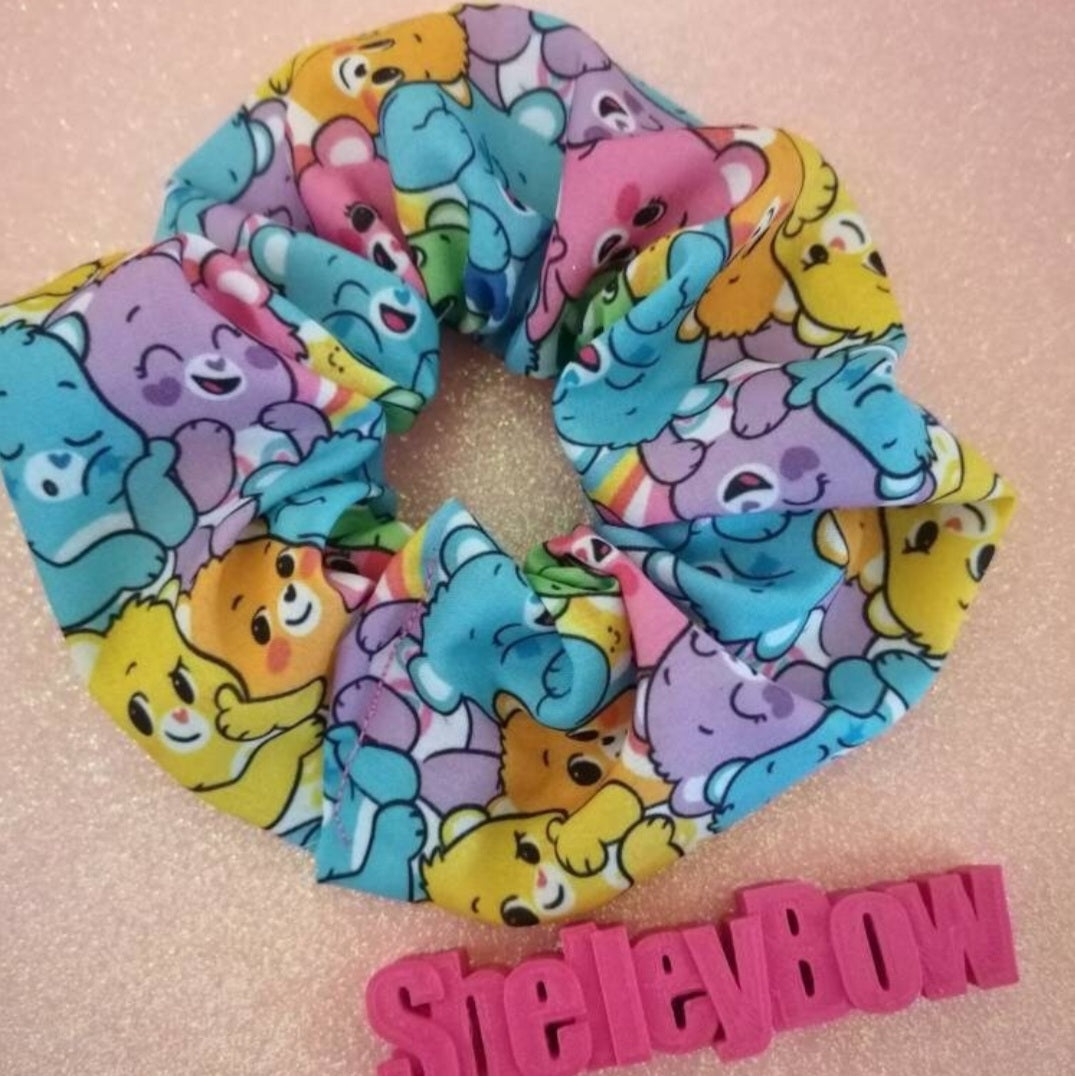 Care bear rainbow print scrunchie