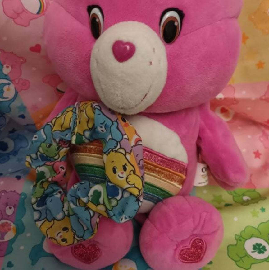 Care bear rainbow hair scrunchie 