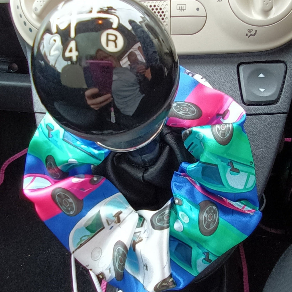 Fiat 500 print satin scrunchie