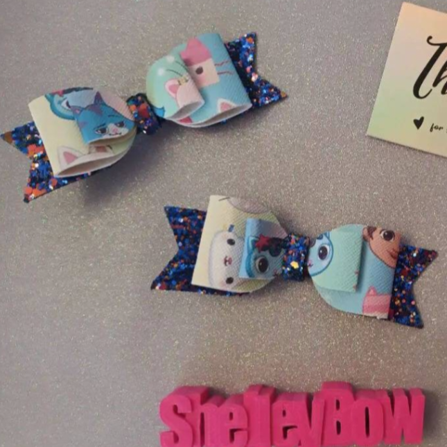 Gabbys dollhouse rainbow hair bow clip 