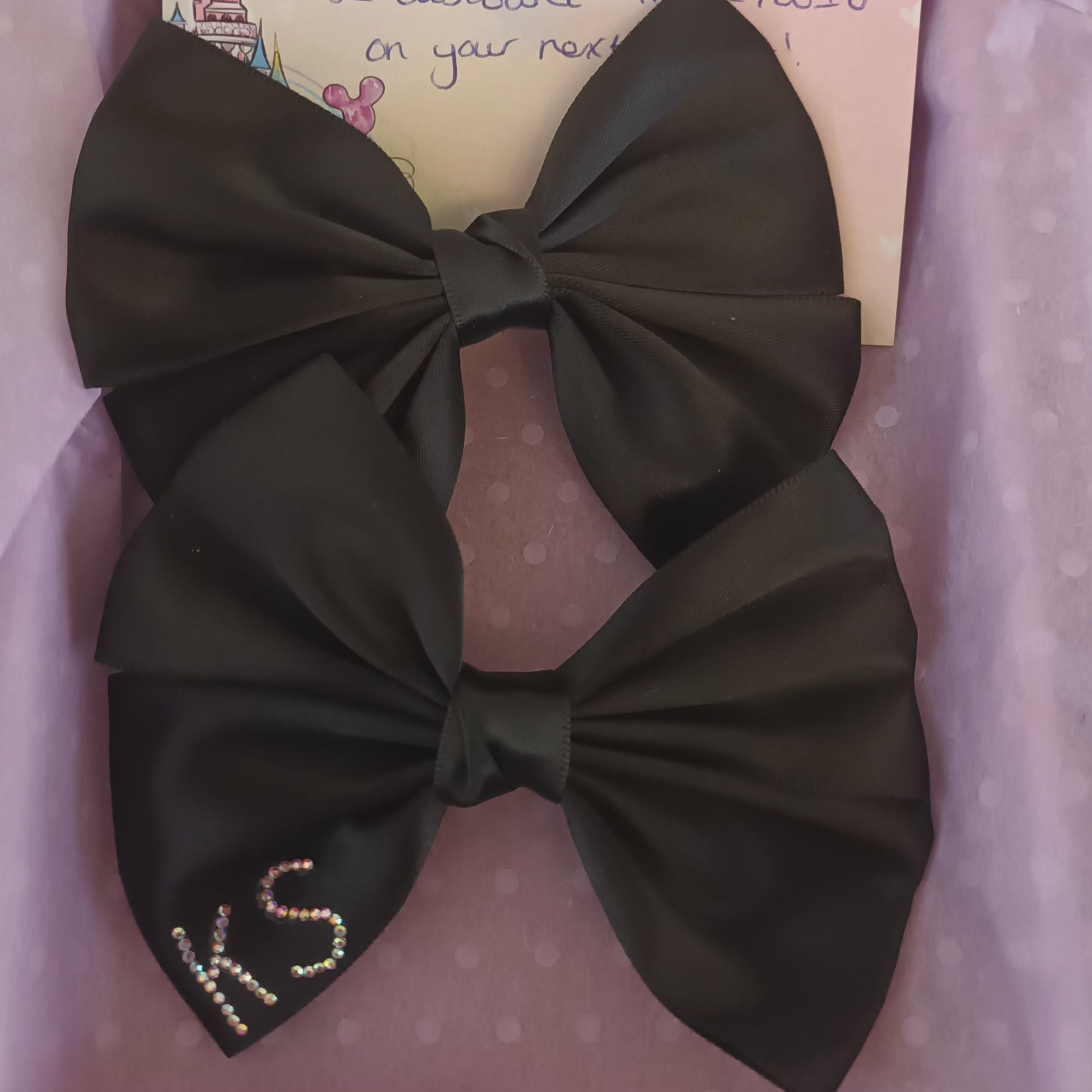 Black croc bow charms 