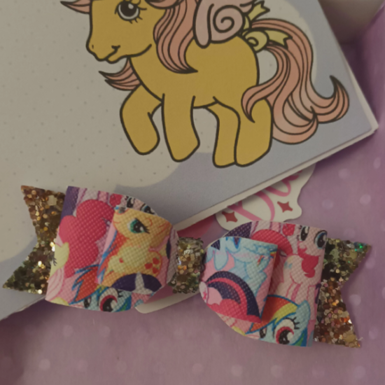 Hair bow with my little pony character print 