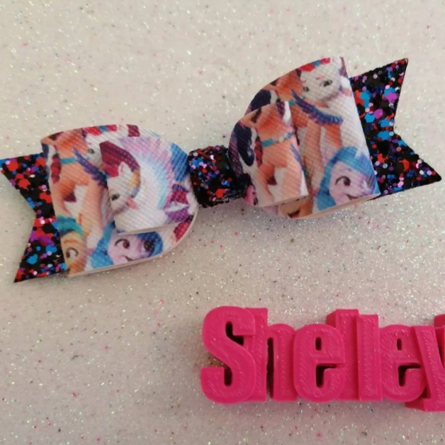 Hair bow with my little pony print 