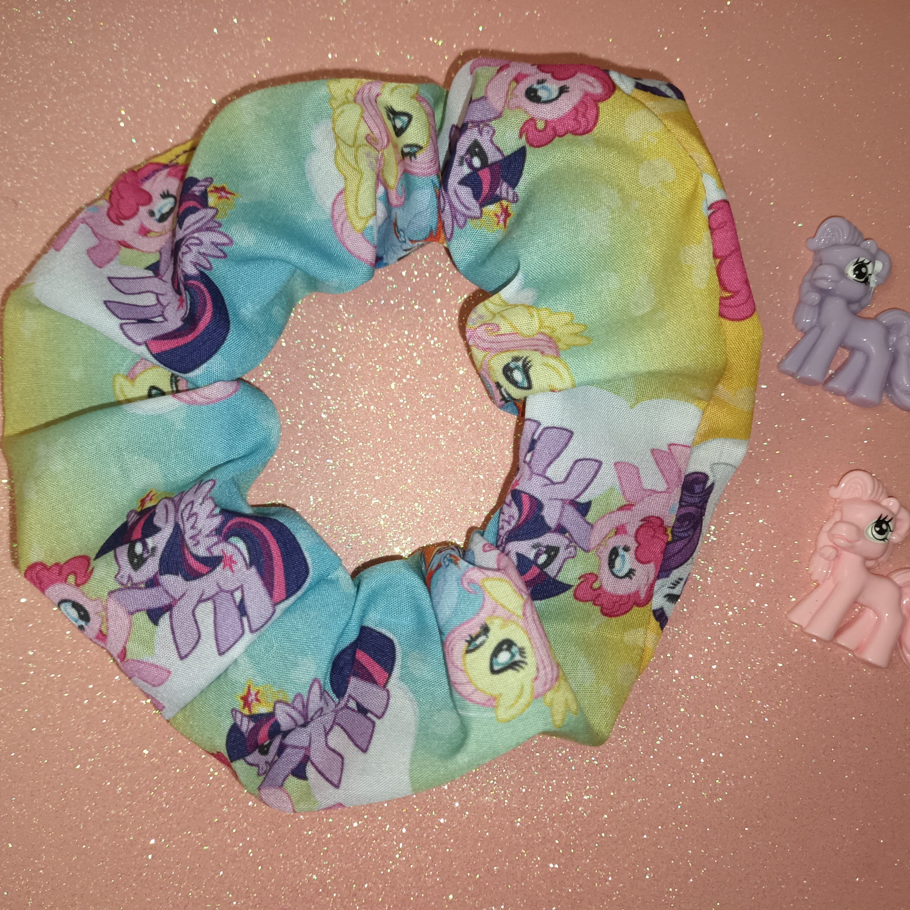 Scrunchie with My Little Pony design on 