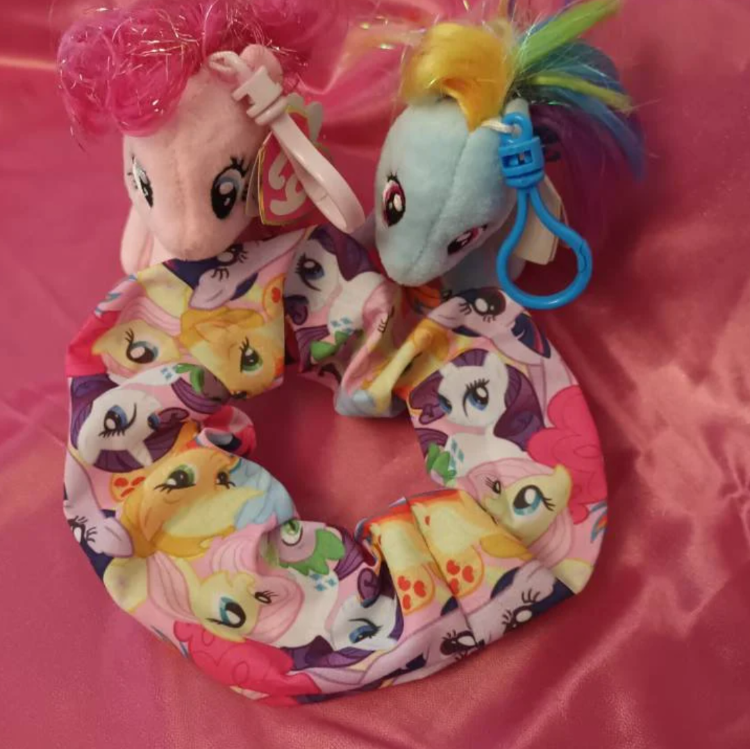 Scrunchie with My Little Pony design on 