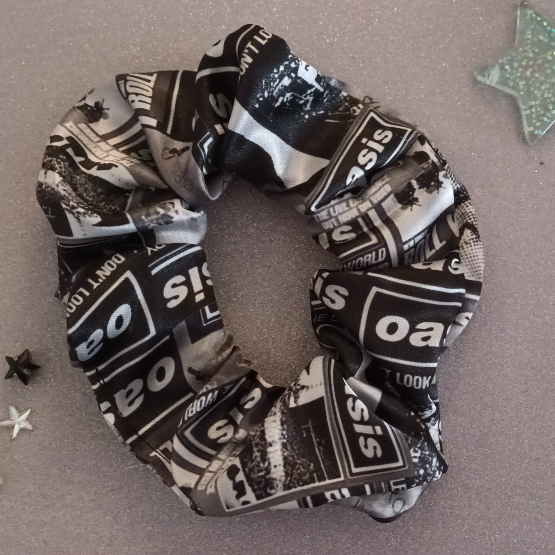 Oasis scruchie with oasis logo design 