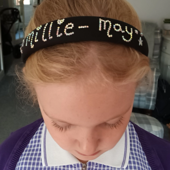 Personalised name crystal headband 