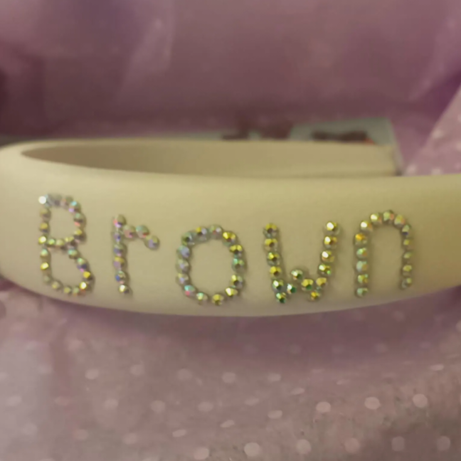 Personalised name crystal headband 