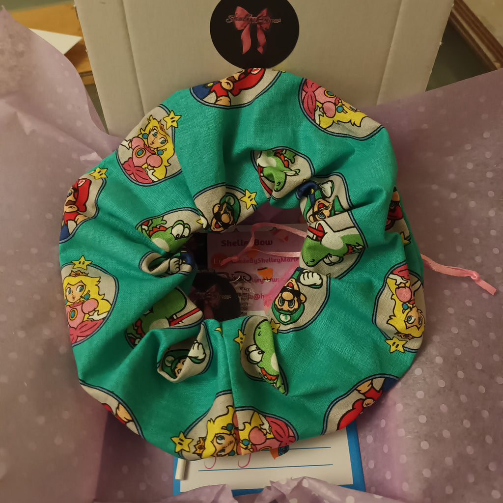 Super mario hair scrunchie