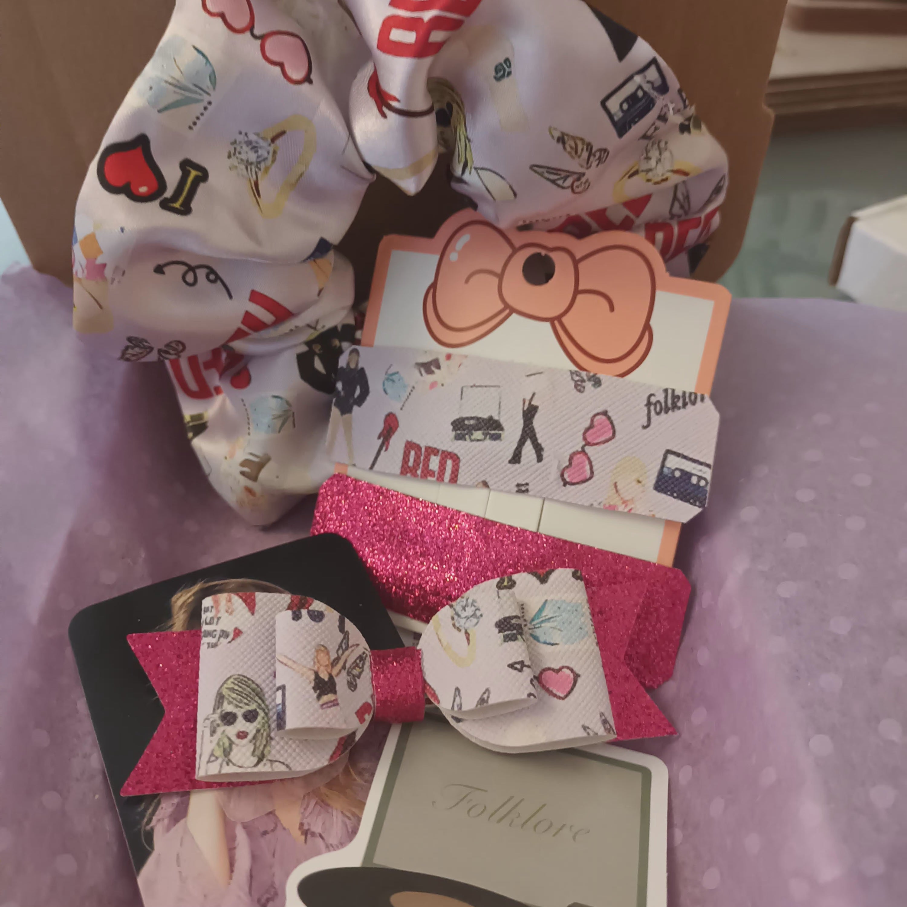 Taylor swift album icons hair bow and clips