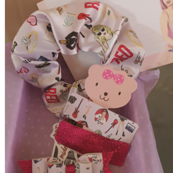 Taylor swift album icons satin scrunchie and hair bows