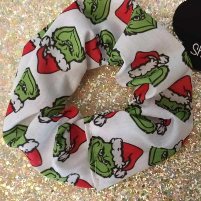 Christmas grinch hair scrunchie 