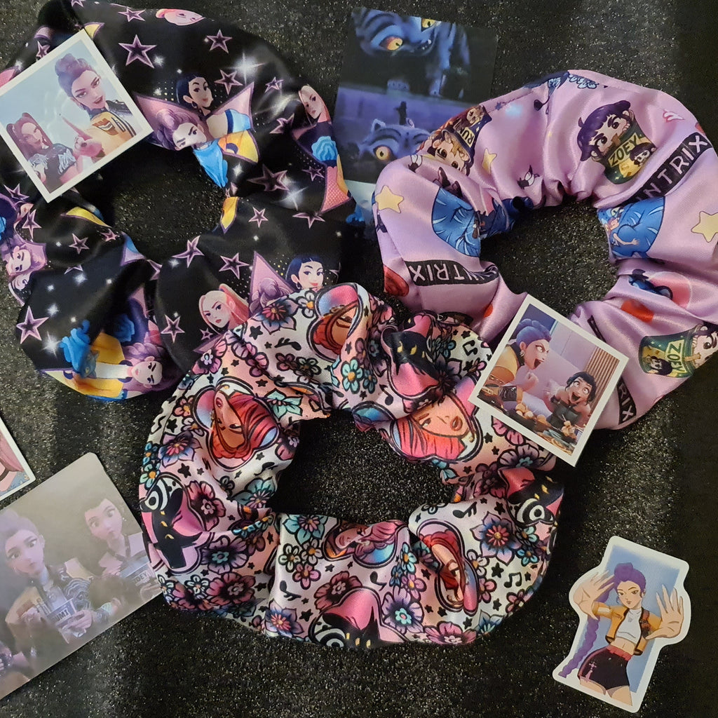 Kpop demon hunters satin hair scrunchies