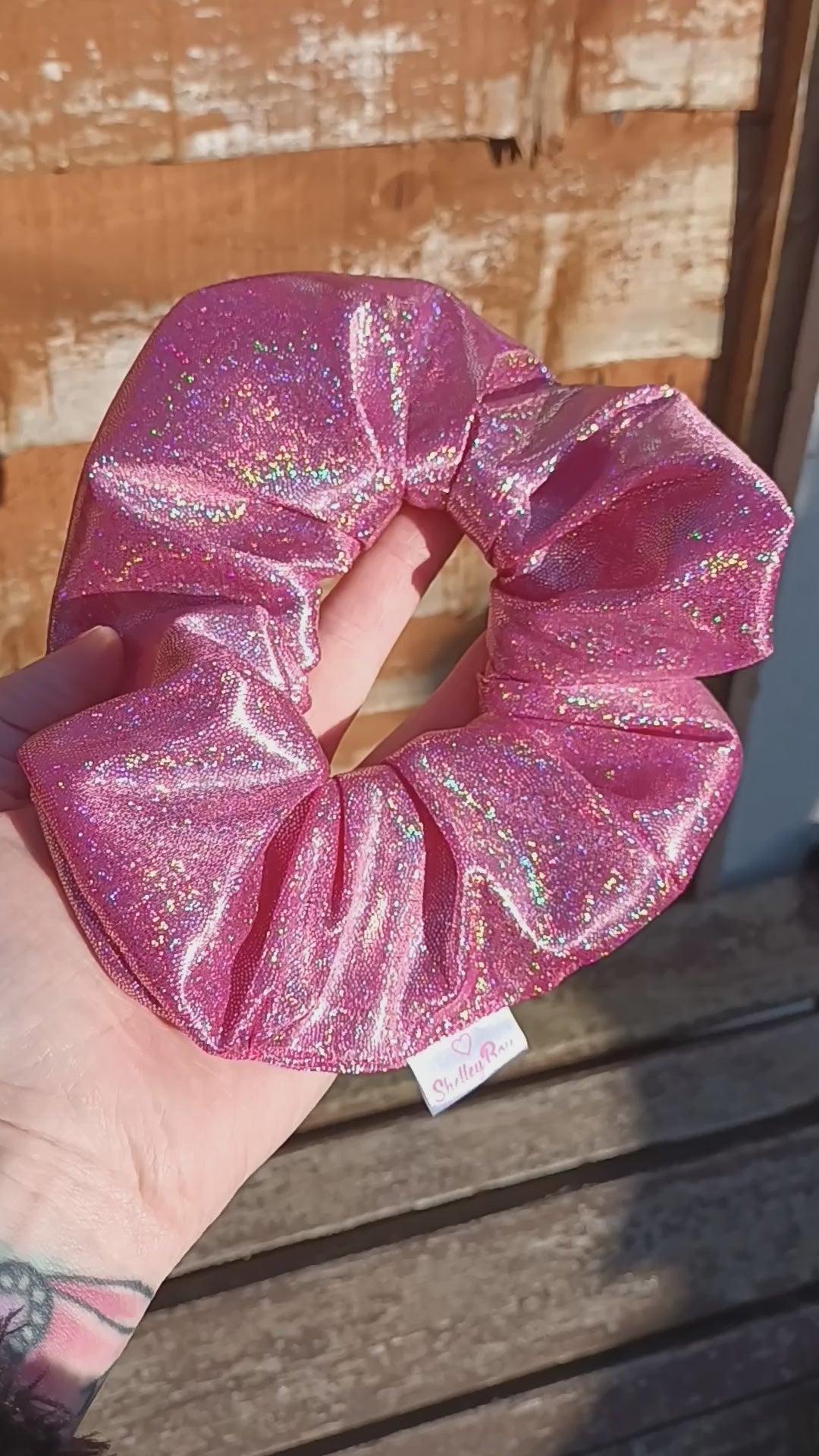 Pink Holographic XL scrunchie